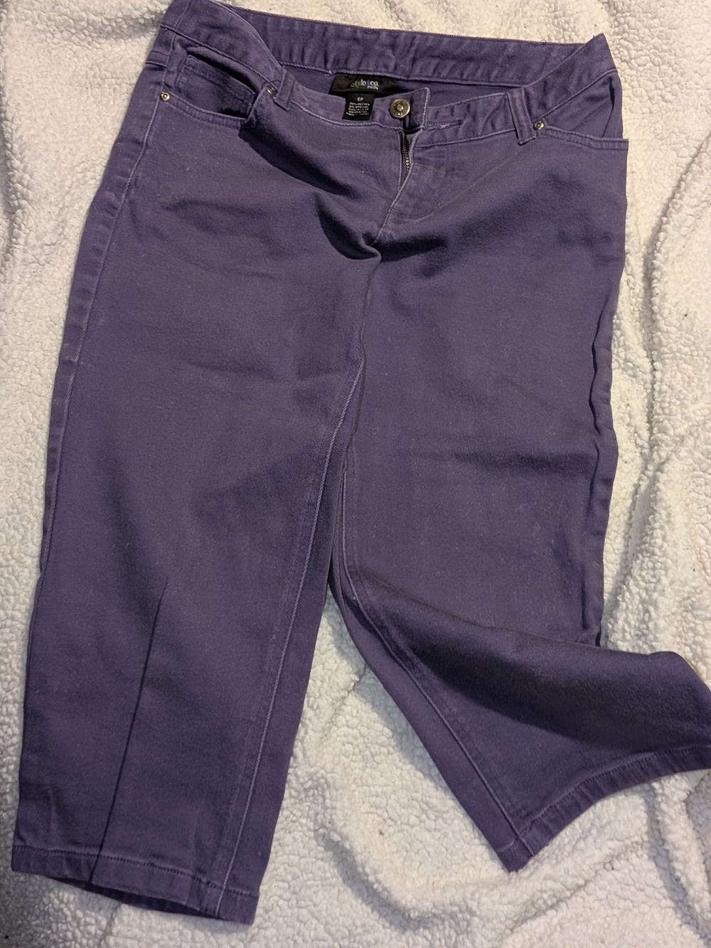 Style & Co. Purple Cropped Straight-Leg Jeans